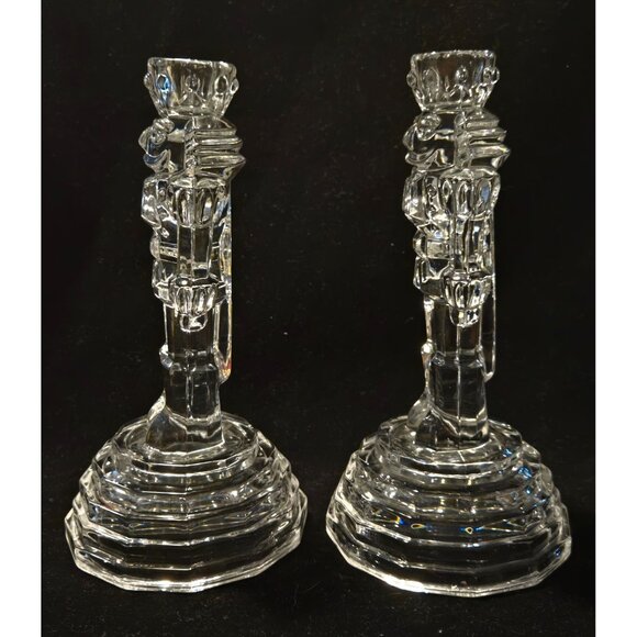 Vintage Princess House Crystal Nutcracker Candlestick Holders Holiday Décor mint - Picture 6 of 10